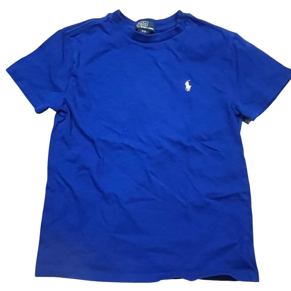 Polo Ralph Lauren Boys Blue T Shirt‎ Small 8 Short Sleeve Pony Logo Tee